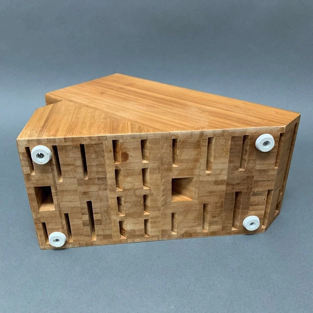 Wooden Knife Block Stand Cutlery Storage Organizer 19 Slots‎ Brown 9